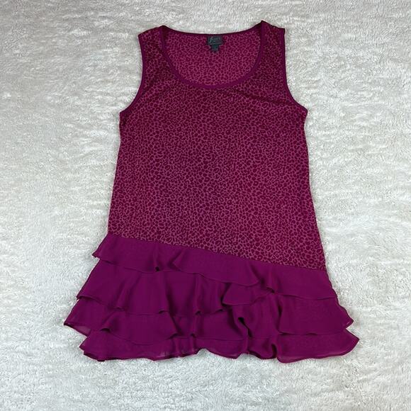 Fluent Life Essentials Cheetah print asymmetrical hem shift dress, size small - Picture 3 of 8